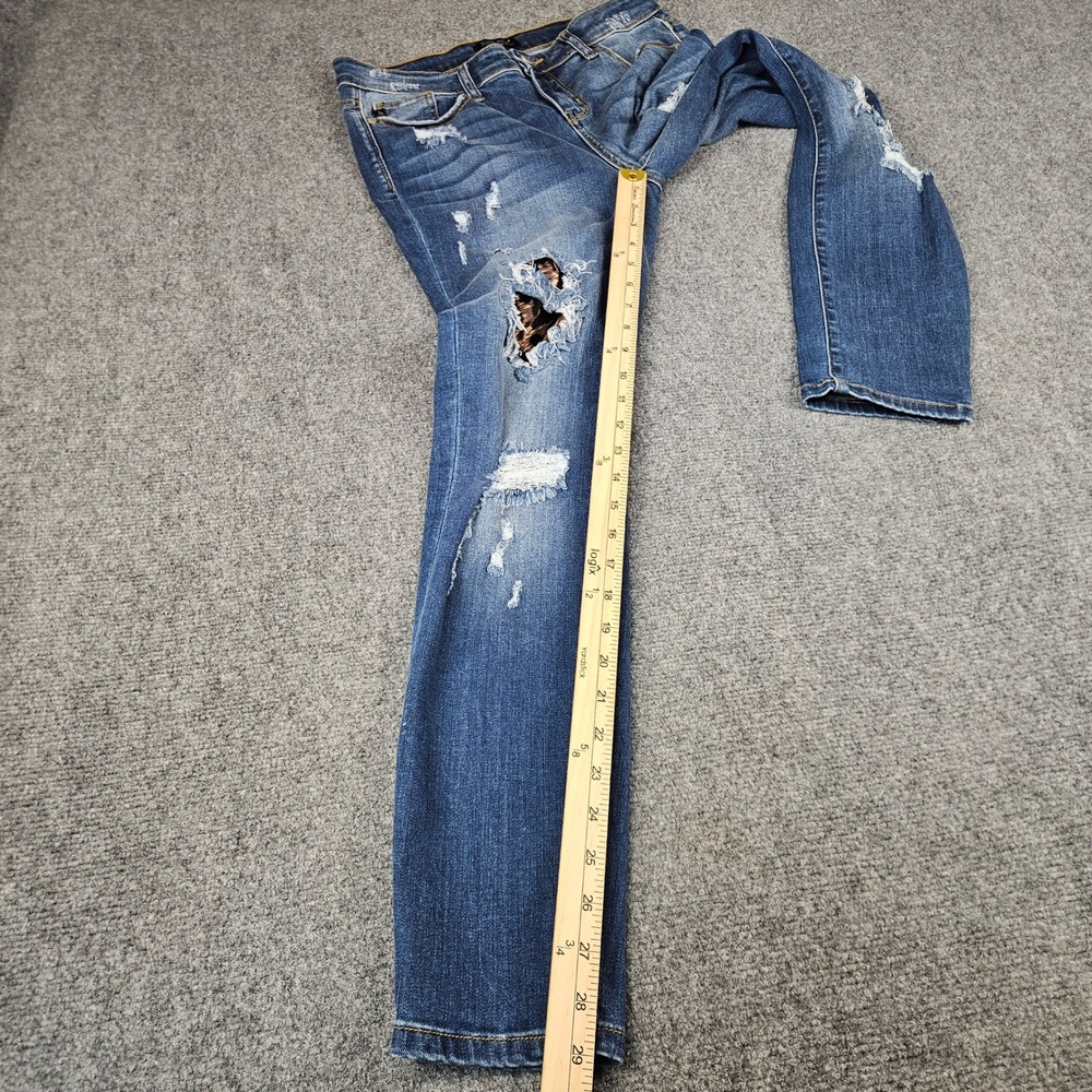 Judy Blue Skinny Fit Distressed Leopard Patch Jeans Medium Wash JB8265MD 9/29 - Picture 7 of 12